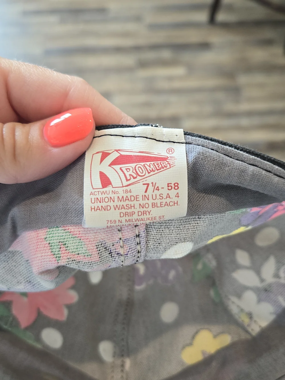 Vintage 70s/80s Kromer Floral & Polka Dot Cap